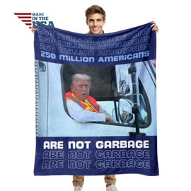 HAOK Trump Campaign Garbage Truck Blanket - Save America Throw for Patriotic Celebrations and Political Enthusiasts - 30"x40"