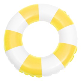 ABOOFAN Float Ring, Outer Diameter: Approx. 35.4 inches (90 cm), Inner Diameter: Approx. 13.8 inches (35 cm), Children, Yellow, Adults, Float, Rainbow Type, Pool, Swimming, Water Play, Cute, Thick,
