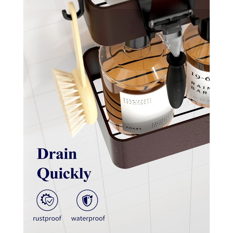 Kitsure Shower Caddy - 2 Pack Adhesive Shower Organizer, Rustproof
