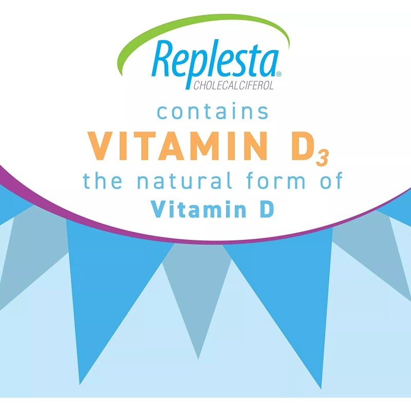 Replesta 50,000 IU Vitamin D3, Chewable Wafer, Natural Orange Flavor,