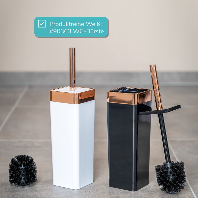 bremermann Savona Toilet Brush Holder Square (Black/Rose Gold)