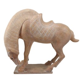 Ebros Gift Museum Gallery Quality Frank Lloyd Wright Tang Dynasty Tomb Standing Horse Statue Symbol of Status and Power 15" Long Sculpture Chinese Artifact Reproduction