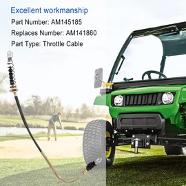 Push Pull Cable #AM145185 Compatible with John Deere Gator XUV550, Gator XUV550 S4,Parking Brake Push Pull Cable