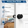 Estmoon 6 Pack Door Knobs, Matte Black Privacy Door Knob