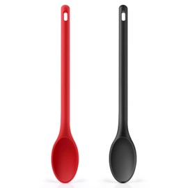 Armrouns Long handle Silicone Mixing Spoon, 12" Stirring Spoons Nonstick Heat-Resistant Rubber Mixing Spoon for Cooking Baking