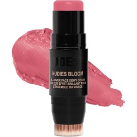 Nudestix Nudies Bloom All Over Dewy Color – 3-in-1 Cream Blush Stick for Cheeks, Eyes & Lips with Built-In Brush Sheer, Glossy Finish Vegan, Long-Wear, Multi-Use Makeup (Bohemian Rose)
