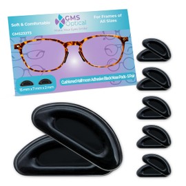 Beveled Adhesive Nose Pads 2mm Thick 15mm Black 5 Pair Eyeglass Nose Pads