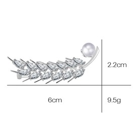 Ear of Wheat Brooch Pin Corsage, Sweater Dress Shawl Elegant Jewelry Accessory Decor for Wedding Birthday Party Christmas Gift (Silver)