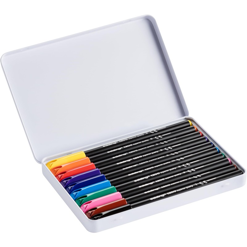 edding 4-1200-20 Fibre-Tip Pens 0.5-1 mm, Assorted, Pack of 20
