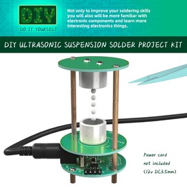 Electric Ultrasonic Levitator Kit, Soldering Projects Mini Cool Acoustic Levitator, Learning Teaching STEM Education Ideal Gift for Family and Friends, Come with 12V Power Supply (Green with Power)