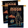 Breeze Decor First Men On Moon Burlap House Flag 2
