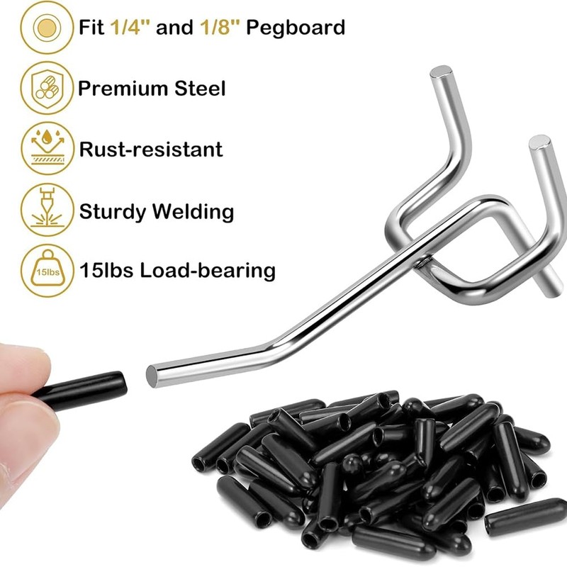 NISHZHU Pegboard Hooks 55 Pack 2 Inches, Peg Board Hooks