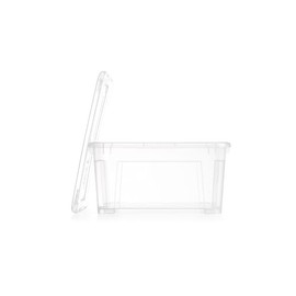 Samla Storage Box 22 Litres with Lid - Stackable Transparent Box with 39 x 28 x 28 cm - Plastic