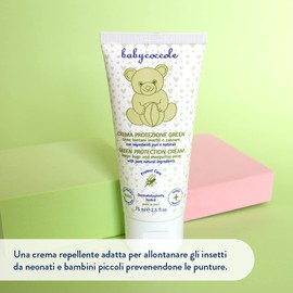 Babycoccole CREMA PROTEZIONE INSETTI E ZANZARE GREEN. Repellente Anti Zanzare per Bambini con Citronella, Geranio, Melissa. Ingredienti Naturali, Dermatologicamente Testato per Pelle Sensibile. 75ml