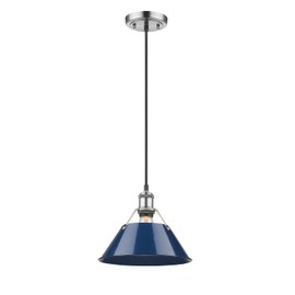 Golden Lighting 3306-M PW-NVY Orwell Pendant, Pewter with Navy Blue Shade- Pendant Light, Pendant Lighting, Kitchen Island Lighting, Ceiling Light, Lights, Pendant Lights Kitchen Island,