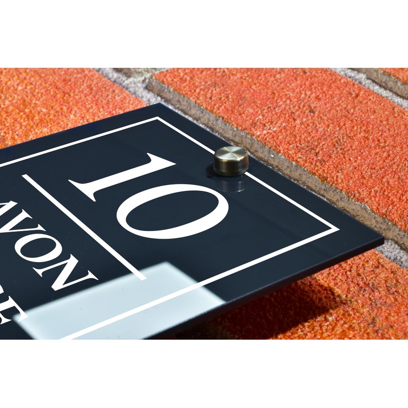 Badgemaster Modern Vertical Anthracite House Number Sign Plaque Stainless Steel