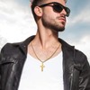 Cupimatch Men's Vintage, Stainless Steel, Crucifix Pendant Necklace with Engraving,