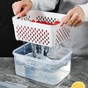 3pcs Drain Storage Basket Box Transparent Leakproof Food Storage Containers