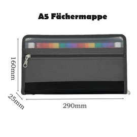 Jalach Expanding Folder for A5, Document Folder with Zip and Labels, 13 Compartments, File Folder, File Organiser for Checks, Bills, Receipts, Coupon Tickets