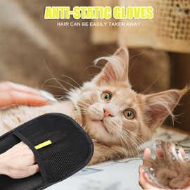 Cat Grooming Glove, 2 PCS Double Sided Pet Grooming Gloves, Static Removal Gloves Pet Hair, Versatile/Reusable, Dog Washing Gloves, Cat Grooming Glove, for Dog & Cat Washing Deshedding Grooming