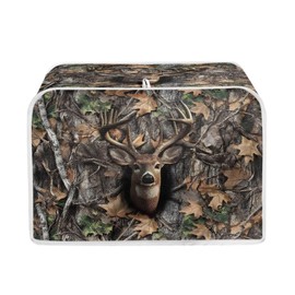 Talayituse Deer Camo Print Toaster Cover 2 Slice Wide Slot, Lightweight Toaster Cover Dust Protection Washable Appliance Bag Bread Maker Cover, S