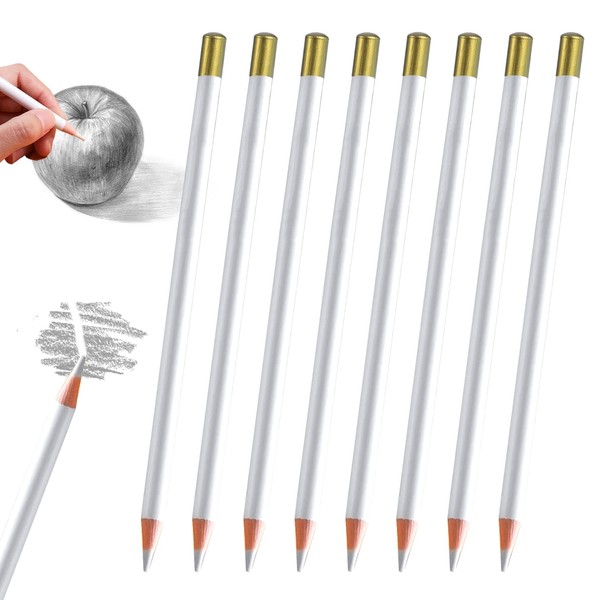 8 Pcs Eraser Pencils for Artists, Wooden Highlight Drawing Erasers,