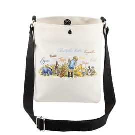 AKTAP Pooh Bear Crossbody Bag Hundred Acre Woods Inspired Messenger Pooh Pigle Tiger Rabbit Eeyore Merch Gift Friendship Gift (Bear Crossbody Bag)