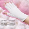SWAKER 4 Pairs White Cotton Gloves, Fingerless, 100% Pure Cotton,