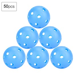 50pcs Solid Color Hollow Air Flow Golf Practice Balls Indoor Golf Balls for Children (Blue)