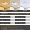 Bathroom 11.8IN Exhaust Fan with Light 165CFM 3CCT Shower Bathroom