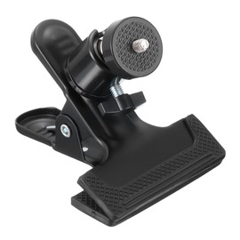 PATIKIL Tripod Camera Clip Clamp, 1/4" Male Flash Holder Mount with 360 Swivel Ball Head for Smartphone DSLR Video Camera Studio Backdrop, Black