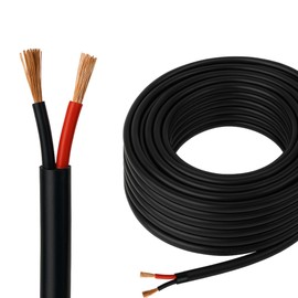 Automotive Round Twin 2 Core Cable 12V/24V Thin Wall Wire for Auto Boat 14A, 0.75mm² (5M Coil)
