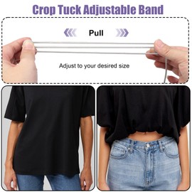 FWUNYVN 3 Pcs Adjustable Tuck Band, Shirt Bands for Tucking, Sweater Band Tuck Elastic Belt, Tuck Band for Cropping Shirts and Sweater, Shirt Cropping Band for Men Women Gift (Size:Large)