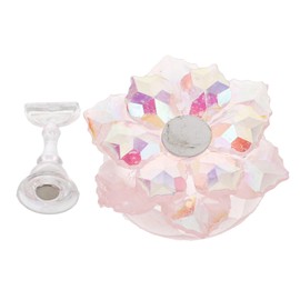 OATIPHO Nail Charms Holder Art Stand Press Display Glass Candlestick Nail for Beginners