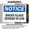 (2 Pack) Glass Break Sensor In Use OSHA Notice Sign
