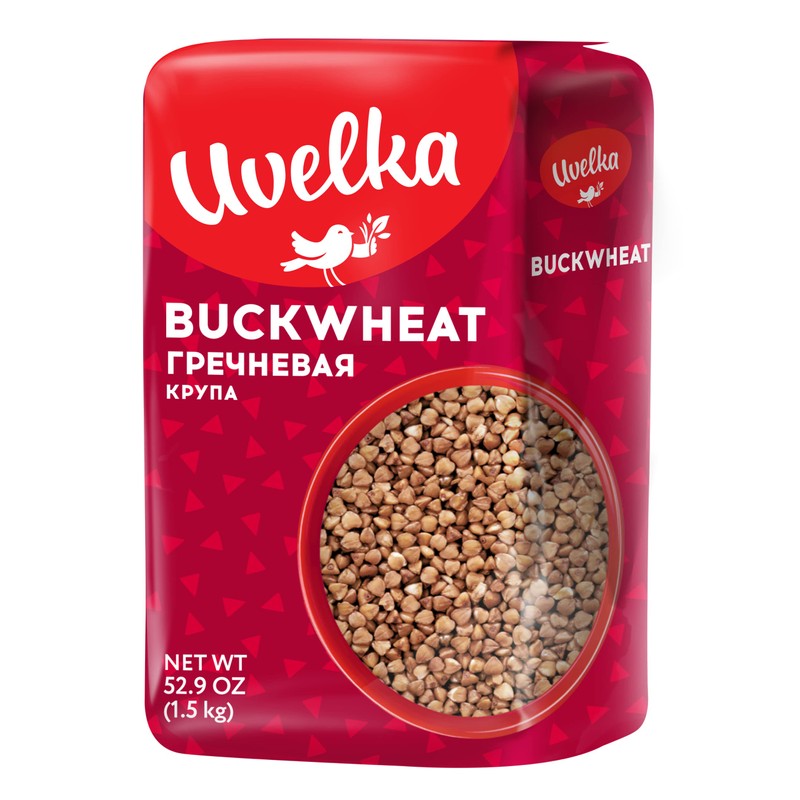 Uvelka Buckwheat Groats Extra, 3x1500 gr (9.9 pounds total) +