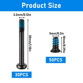 80 Pcs Pc Fan Screws Kit Case Fan Screws 30Pcs #6-32x30mm 50Pcs M5x10mm Radiator Fans Screw Black Carbon Steel Screw Kit