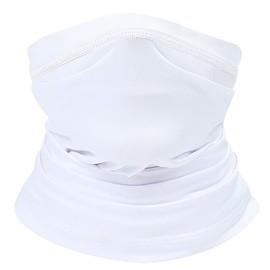 Pvemsa Neck Cover BG01 Breathable Gaiter Face Mask UV Protection Scarf Bandanas Tube for All Seasons Outdoor Activities-White