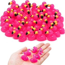 Suweiyuanshiyi 50 Pcs Mini Flamingo, Resin Animals Tiny Mini Resin Animals Garden Statues Outdoor Flamingo for Garden Landscape Aquarium Dollhouse Birthday Party Decor