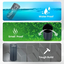 Stash Metal Tin for Herbs, Pills and Spices, Diameter 73 x 34 mm, Odour-Proof and Waterproof, Metal Aluminium, Premium Transport Box, High-Quality Tube Sleeve Box, Storage, Clean Design (Silver)