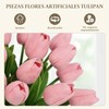 Tulipanes Artificiales, 24Pcs Flores Artificiales Decoracion Con Pegamento