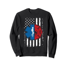 Firefighter EMT US Flag EMT Firefighter EMS Sweatshirt