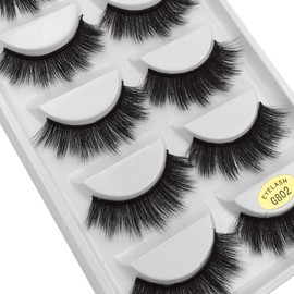 Scala 5 Pairs 3D Handmade Cotton Stalk Water Mink Cross Messy Mink Eye Lashes False Eyelashes 6 Styles to Choose (G802)