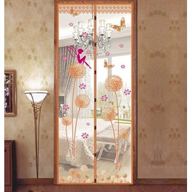 Uministyle Brown Magnetic Mesh Door Curtain 90cm x 210cm