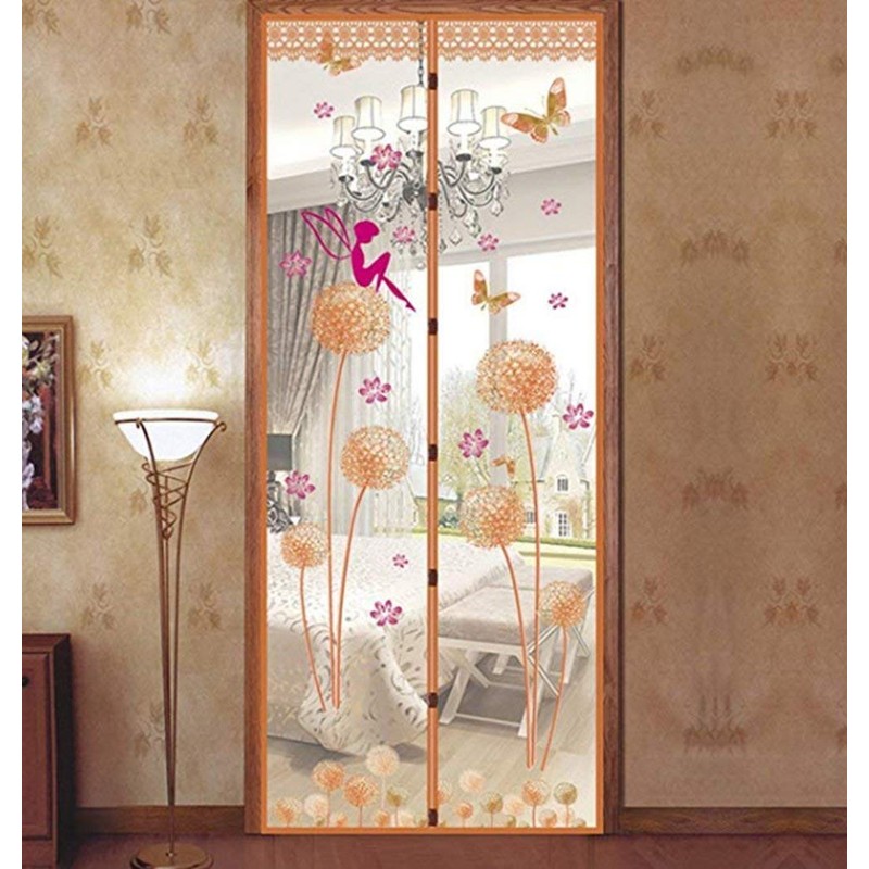 Uministyle Brown Magnetic Mesh Door Curtain 90cm x 210cm
