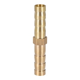 sourcing map 6mm or 1/4" ID Straight Air Gas Fuel Brass Barb Splicer Fitting