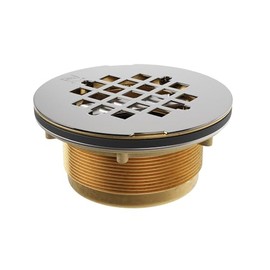 Jones Stephens Corporation D40140 No Caulk 2-Inch Shower Stall Drain Stainless Steel Strainer with Brass Body, Small