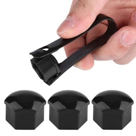 Wheel Covers,Nylon PA66 Rugged 20pcs Anti Theft Wheel Lug Nut Cap Dustproof 21mm Universal Abrsion Resistant for Car Accessories(black)