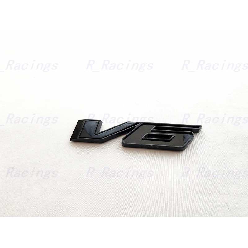 GMC 1PC Gloss Black Rear Tailgate V6 Emblems Badge Fit