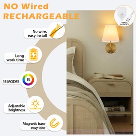 PASSICA DECOR Bow Wireless Battery Operated Wall Sconce Set of 2, Rechargeable Dimmable LED Lights with 15 Colors, Timer, Remote Control,Bow Lamp for Girls Rooms,Bedroom Living Room